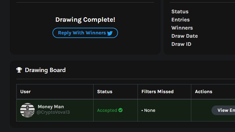 🥳🥳🥳There are more than 4500 followers and as we promised we randomly chose one winner among all those who retweeted and tagged 10 friends under the post below.
Winner 🏆: <a href="/CryptoVova13/">Money Man</a> 🚀🚀🚀🥂🥂🥂

Stay tuned for future giveaways!