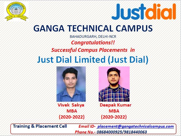 GtcBahadurgarh's tweet photo. #gtc #campudrive #justdial
Congratulations to All selected Students in Just Dial Campus Drive. https://t.co/8X0vWRDWZJ