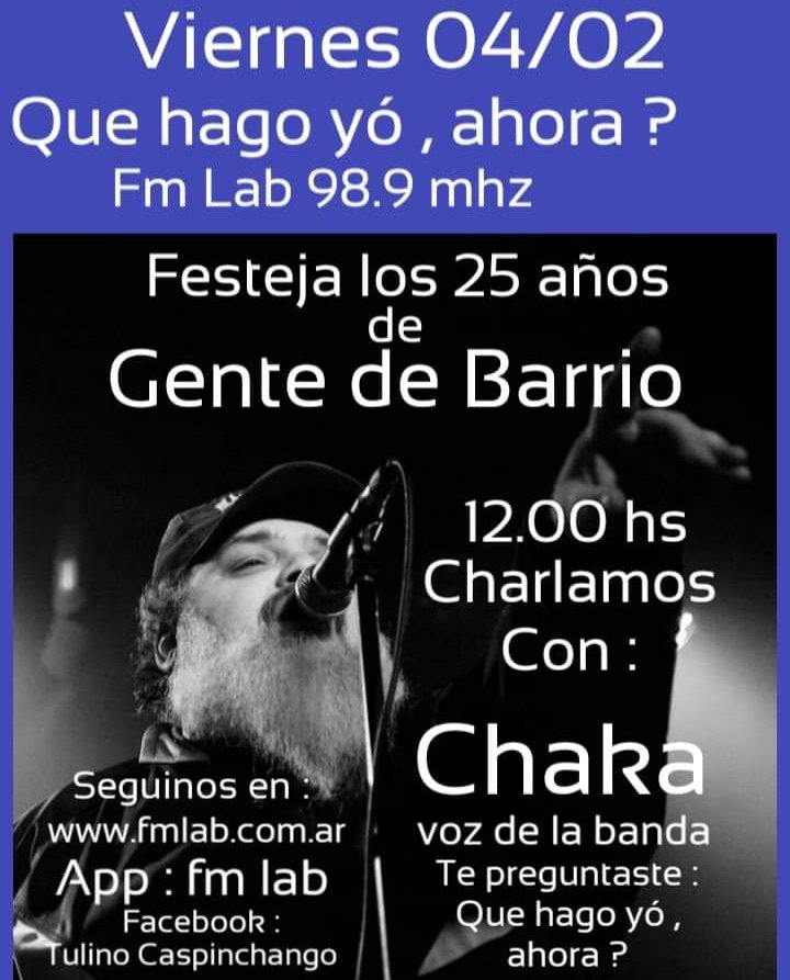 No sé pierdan hoy este lindo programa , hablaremos de la fecha del domingo en Rondeman y lo que se viene #25añosgentedebarrio