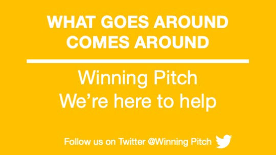 WP_JimK's tweet photo. Heard of the phrase what goes around comes around?

In @WinningPitch's latest #blog, we discuss the importance of engaging with the communities around you, during your business journey, to help create a circle of support.

Read more: https://t.co/96o7MWOrnP https://t.co/bueLKksBSG