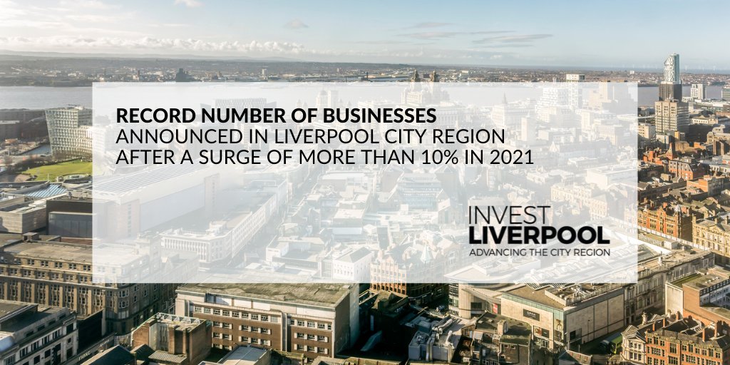 RECORD NUMBER OF BUSINESSES ANNOUNCED IN #LIVERPOOL CITY REGION AFTER A SURGE OF MORE THAN 10% IN 2021.

“The region has achieved a record high for the number of businesses in the county despite the continuing challenges of the pandemic. 

investliverpool.com/news/record-nu… #InvestLiverpool