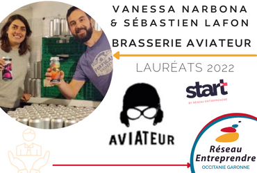 Sebastien Lafon et Vanessa Narbona, 1ers #lauréats de l'année Réseau Entreprendre Occitanie Garonne avec la brasserie AVIATEUR 🍺🛩
qui produit et commercialise des bières artisanales sous forme de fûts Inox et de canettes aluminium. Ils ambitionnent de créer 5 #emplois à 3 ans.