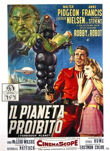 Italian movie poster for #ForbiddenPlanet (1956 - Dir. #FredMWilcox) #WalterPidgeon #AnneFrancis #LeslieNielsen