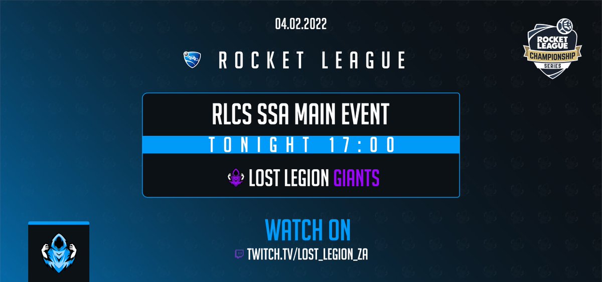 Join us tonight for #RLCS SSA Main Event!
🕑17:00 SAST
🏆Group C
📺twitch.tv/lost_legion_za
