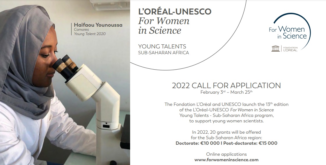 Next Einstein Forum (@nexteinsteinfor) on Twitter photo #opportunity
Are you an #African woman scientist? Don't miss out on this great opportunity and send your application for the 13th edition of the regional Sub-Saharan Africa @Loreal-<a href="/UNESCO/">UNESCO 🏛️ #Education #Sciences #Culture 🇺🇳</a> <a href="/4womeninscience/">For Women in Science</a> Young Talent program! Deadline: March 25, 2022!
forwomeninscience.com/challenge/show… #opportunity
Are you an #African woman scientist? Don't miss out on this great opportunity and send your application for the 13th edition of the regional Sub-Saharan Africa @Loreal-<a href="/UNESCO/">UNESCO 🏛️ #Education #Sciences #Culture 🇺🇳</a> <a href="/4womeninscience/">For Women in Science</a> Young Talent program! Deadline: March 25, 2022!
forwomeninscience.com/challenge/show…
