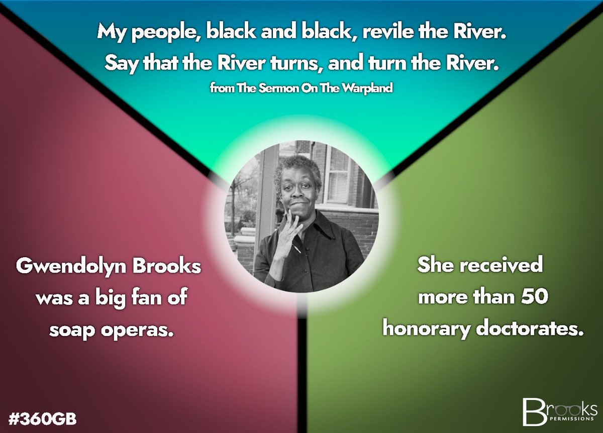 BrooksPermits's tweet photo. Welcome to the #360GB Experience. Every week, we'll be sharing some interesting facts, quotes &amp; information you may not have known about #GwendolynBrooks

Interested in more? Visit https://t.co/H1KVvmKvqo! https://t.co/f2zQmq6zq2