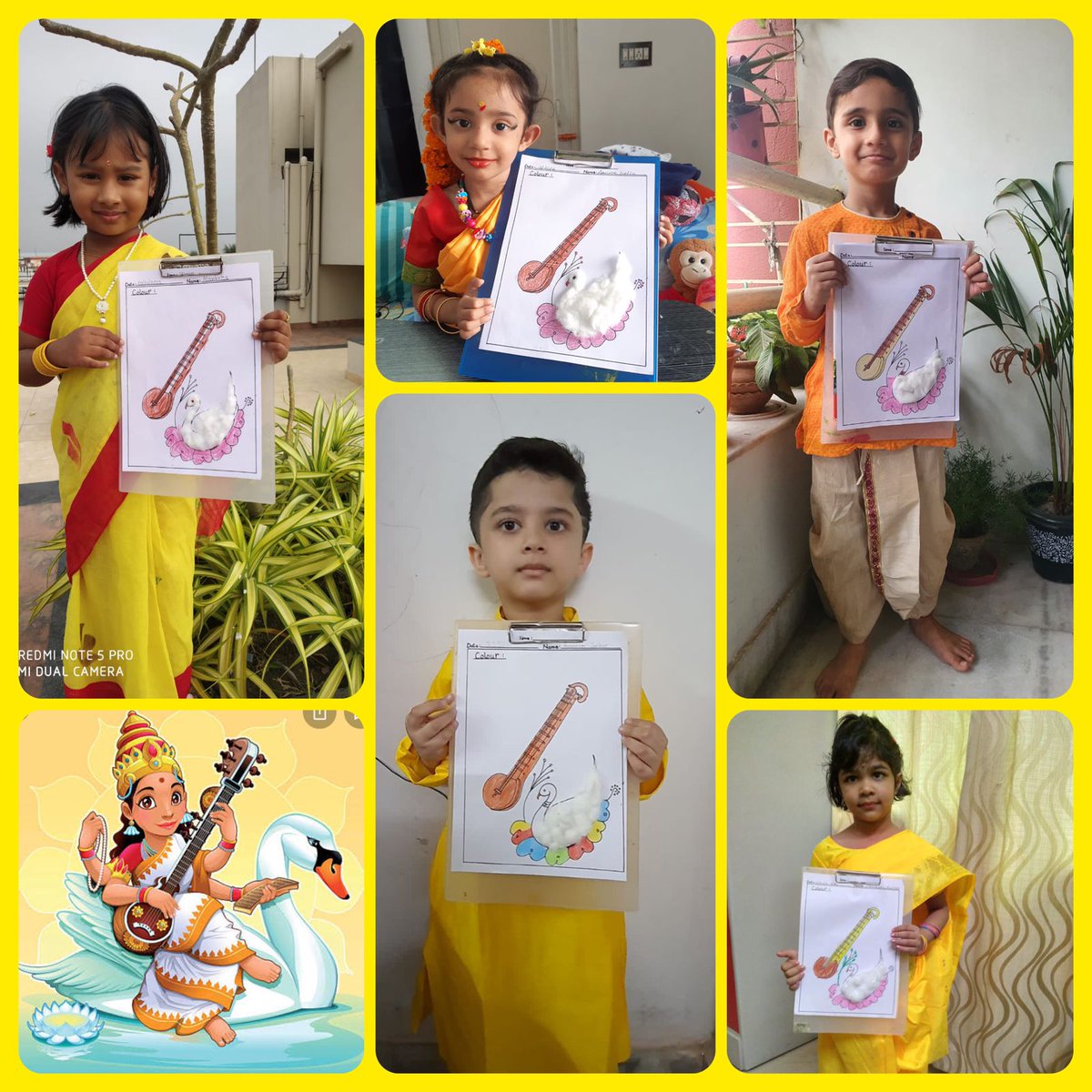 SchoolArun's tweet photo. Our nursery kids are wishing everyone a very Happy Saraswati Puja and celebrating the occasion with their  sweet craft.
#ans #arunnurseryschool #kids #vasantpanchami #saraswatipuja #celebrations https://t.co/sXItrOhY2t