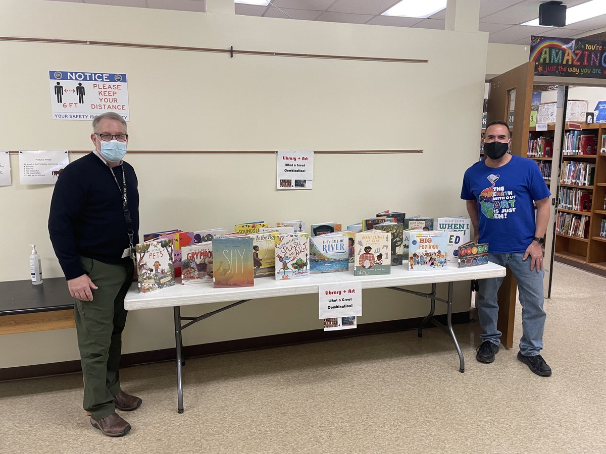 What a great combination Library + Art. The students are loving these books. Thanks to the BCPS Visual Arts Department.#bcpslms ⁦<a href="/Prettyboyes1/">PrettyboyES</a>⁩ ⁦<a href="/NicoleKNorris/">Nicole Norris</a>⁩