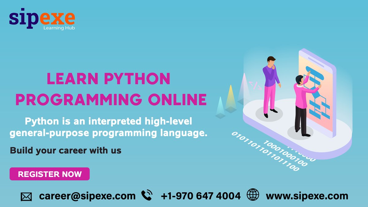 Sipexe_IT's tweet image. The Python Programming language-@ bit.ly/3GlBrG5 is an interactive and object-oriented programming language. Learn Python Online Course, become a python developer.
#pythontraining #programminglanguage #onlinepythoncourse #pythoncertification  #followforfollowback #sipexe