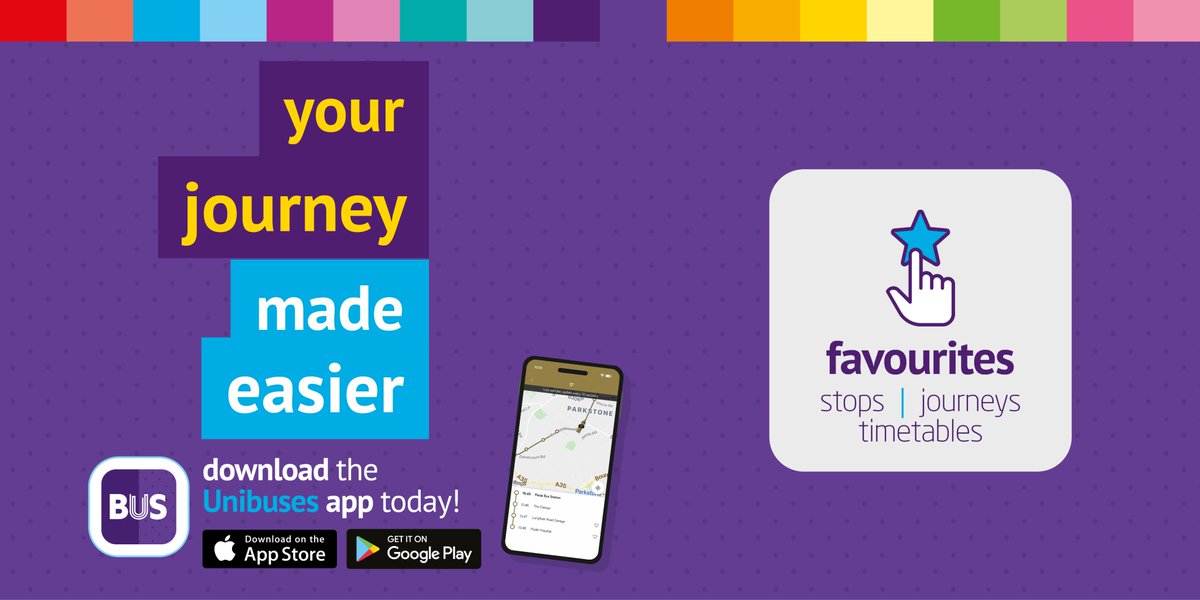 myunibuses's tweet photo. Have you downloaded the Unibus app yet? You can save all of your favourite stops, journeys, and timetables, and access them from your own convenient personalised menu. Download the Unibuses app today 👉 https://t.co/Flm4o3O5sn
@bournemouthuni @inspiredAUB @SUBUBournemouth @AUBSU https://t.co/JHfIP0BLjS
