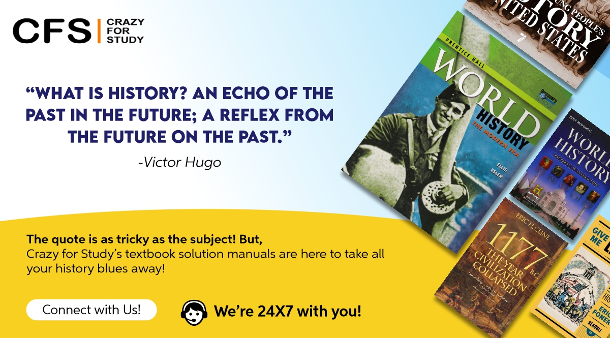 CrazyForStudy1's tweet photo. There’s so much to #learn in #history! From #civilizations to long-lost #battles, so much #information to retain. But, fret not. The #historytextbooksolutionmanuals from #CrazyforStudy can #help you with that! https://t.co/eDg4cdEBca