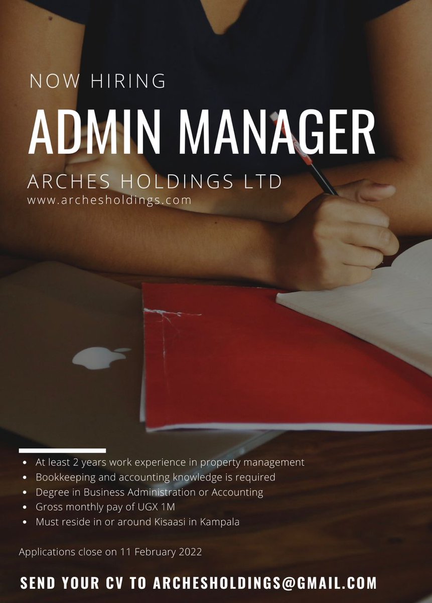 TheWorkStudio_'s tweet image. WE ARE HIRING! WE ARE HIRING!

Job Opportunity: Administration Manager needed for Arches Holdings Ltd.

Please share and retweet.