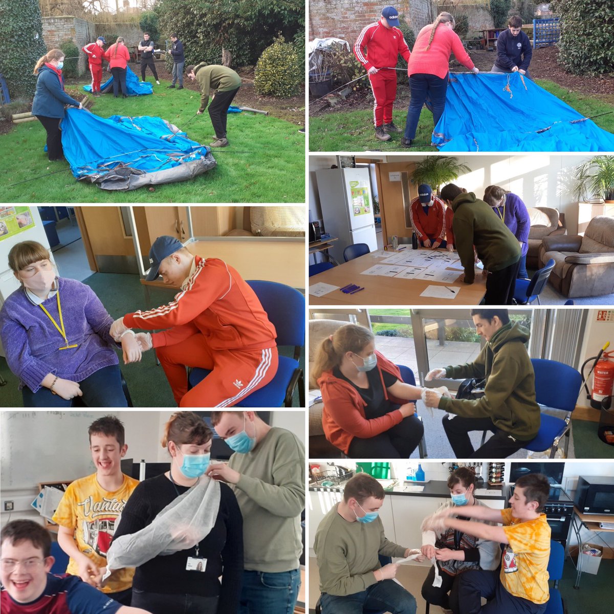 Expedition season is round the corner. Here’s a few pics of the crew practicing vital skills in readiness for their Bronze and Gold <a href="/DofE/">The Duke of Edinburgh’s Award</a> Expedition.Need treatment?No problem, these guys got it covered!🏔#dofeready #teamwork <a href="/SteveE_Derwen/">Steve Evans - Derwen</a> <a href="/DerwenCollege/">Derwen College - Post-16 specialist college</a> @PeterL_Derwen <a href="/AshDofe/">Ash Williams (DofE)</a>
