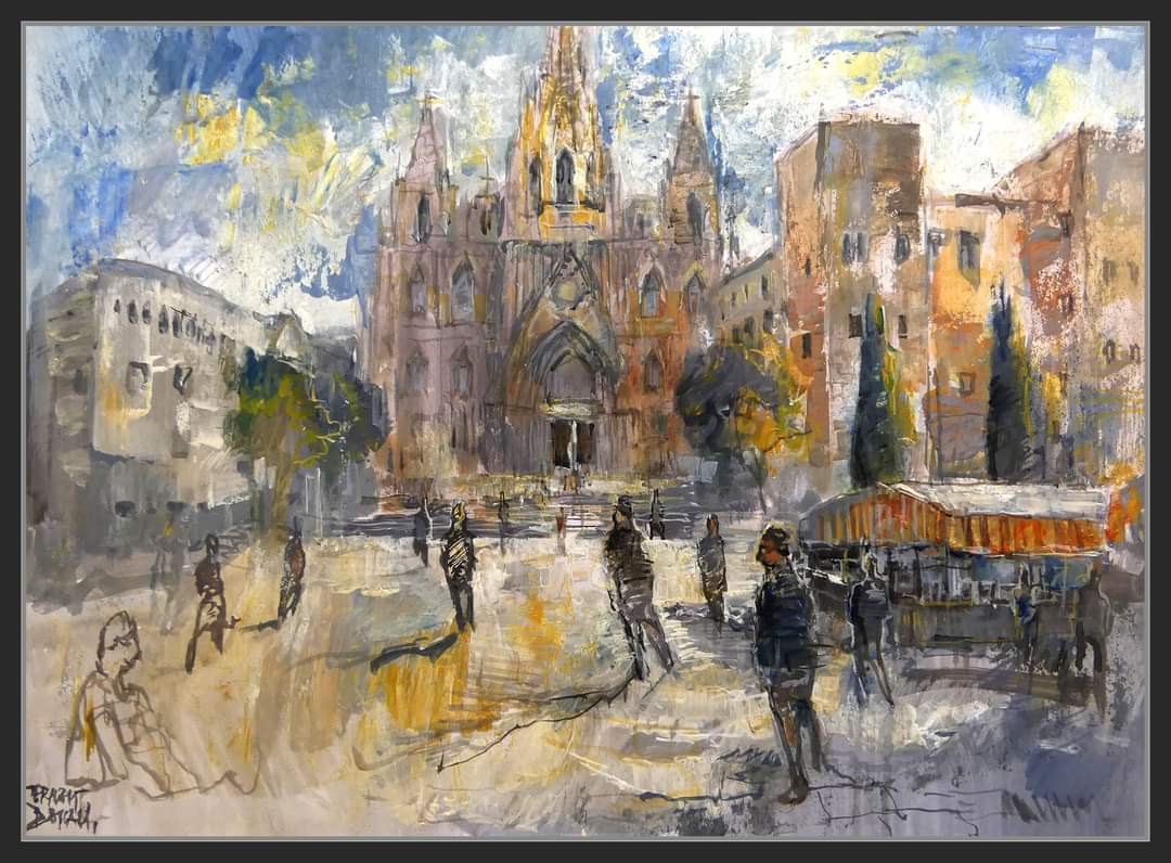 El #Cuadro del día: "Barri Gotic, Catedral de Barcelona y Casa de L'Ardiaca", de Ernest Descals i Pujol (1956-?), pintor español.

Con más de 60 exposiciones y más de 700 premios de pintura, Descals es uno de los más claros exponentes de la mejor pintura en Cataluña y España.