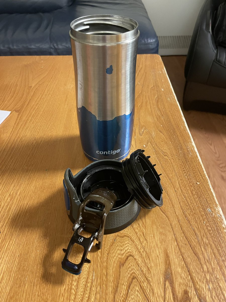 BSB_Tim's tweet image. What a way to start your work day!
My trusty @gocontigo thermal mug fell about 12” from my car door outside work and fell to pieces, pouring most of my iced coffee over the floor!
Let’s hope ICU’s quiet today! 🥴
Do I remember lifetime guarantee by any chance!? 🤞
#needcaffeine
