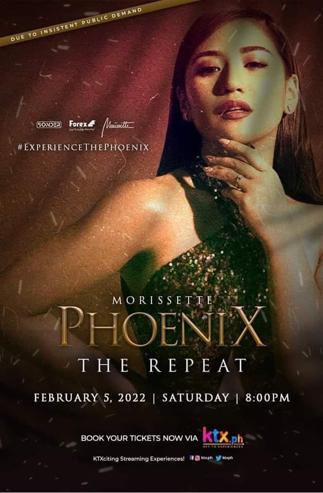 MOWIEnatics_OFC's tweet photo. 1 day to go!π±πβ₯οΈ
@itsMorissette "PHOENIX" The Repeat
Feb. 5, 8pm!!
It is PHOENIX's first Saturday show!!! Join us!!
Book your tickets now via @KtxPH
https://t.co/hwB8mS9xEt
#ExperienceThePhoenix
#PhoenixTheRepeat
#Morissette https://t.co/2KozJBefy7