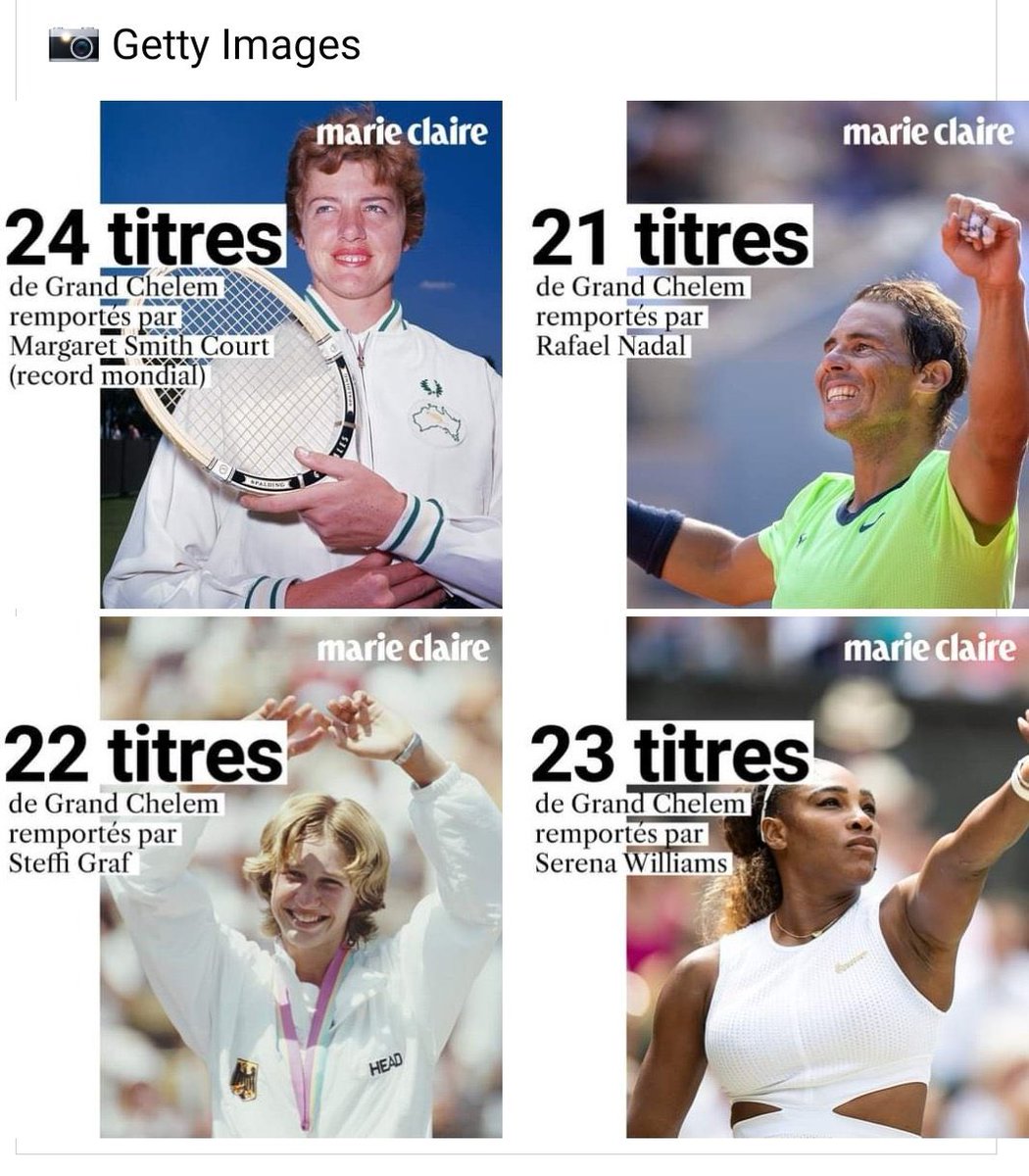 De l’invisibilisation des femmes, épisode 3849… 

Non Rafael Nadal n’a pas le plus grand nombre de victoires en Grand Chelem… 

24 pour Margaret Smith Court
23 pour Serena Williams
22 pour Steffi Graf