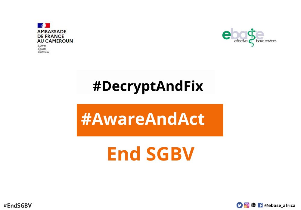 ebase_africa's tweet photo. As part of our #DecryptAndFix campaign, we have developed an #AwareAndAct strategy that uses research evidence, school clubs, radio programs, storytelling, capacity-building workshops, & a cyber platform to fight #SGBV. @ebase_africa @FRauCameroun @ChrisGuilhou @Africa_evidence https://t.co/8Qr7g0m2Bo