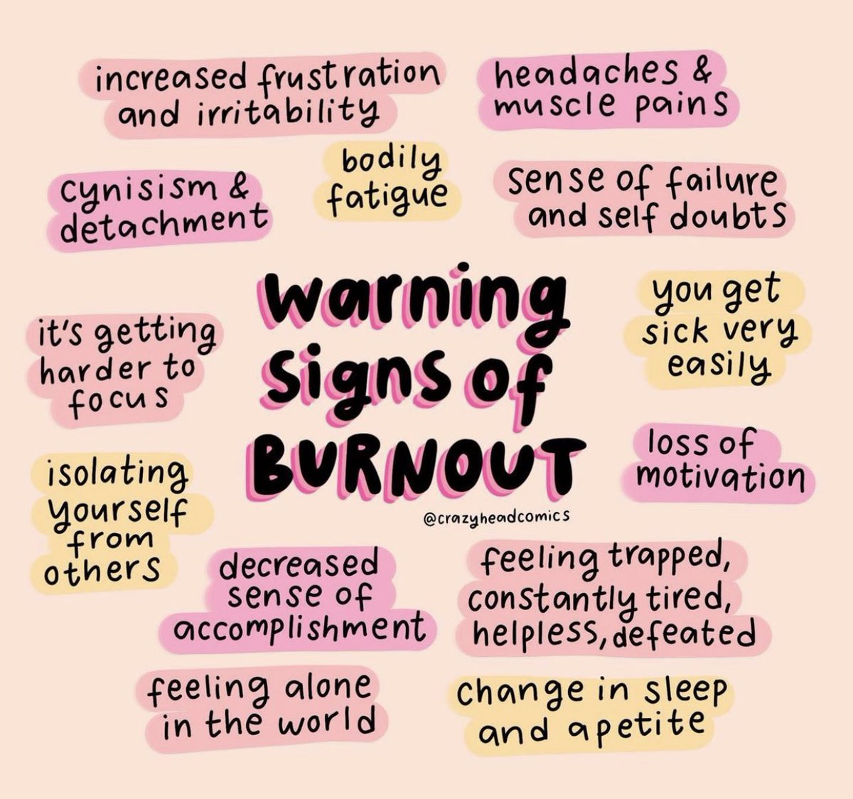 Anyone else think we should post these everywhere? The burnout of the hustle &amp; grind that society preaches is real. 🙋🏻‍♀️