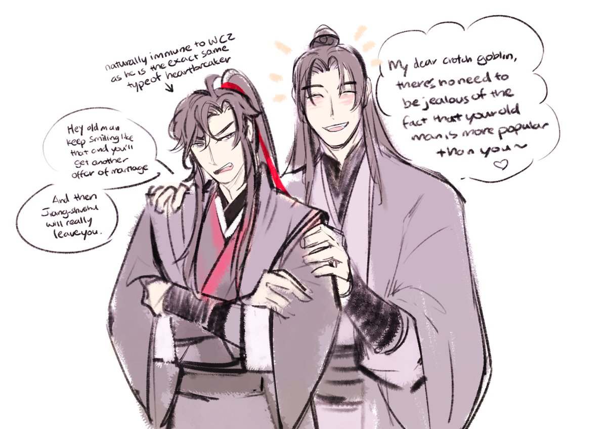 a doodle featuring the chip and the block 😂

[WWX + WCZ] 