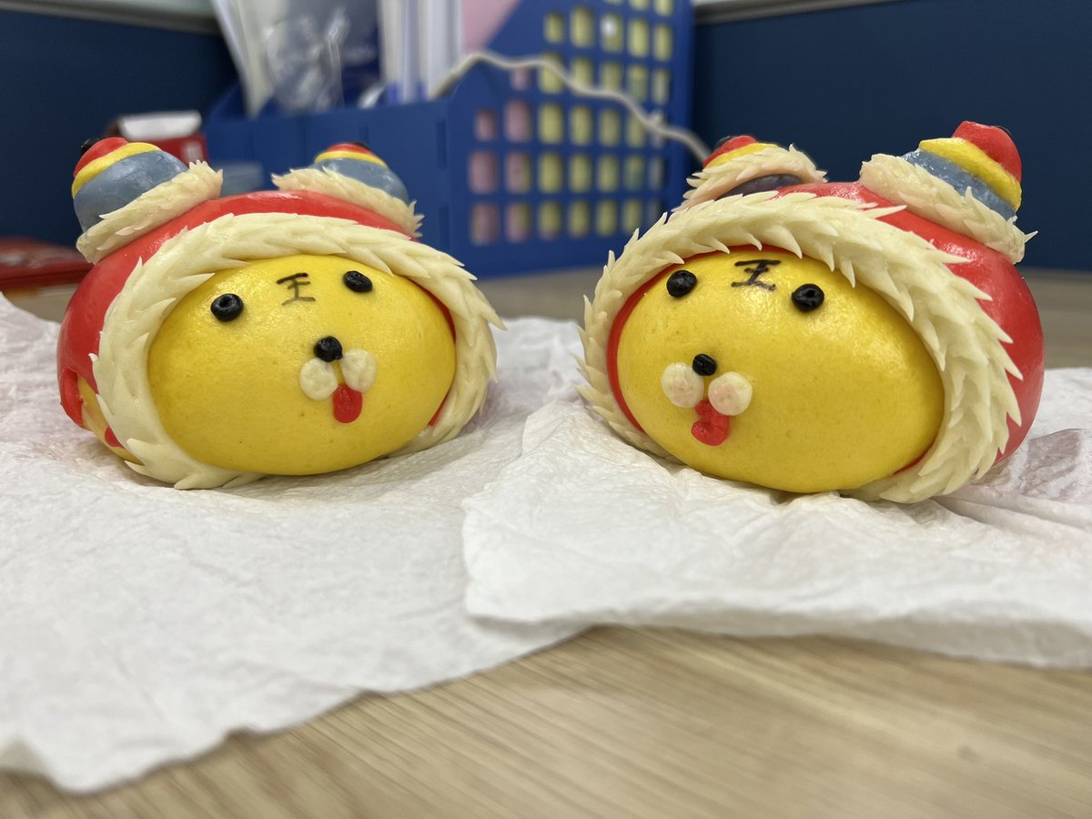 Enjoying the cutest ever steam bread for the year of tiger 😄