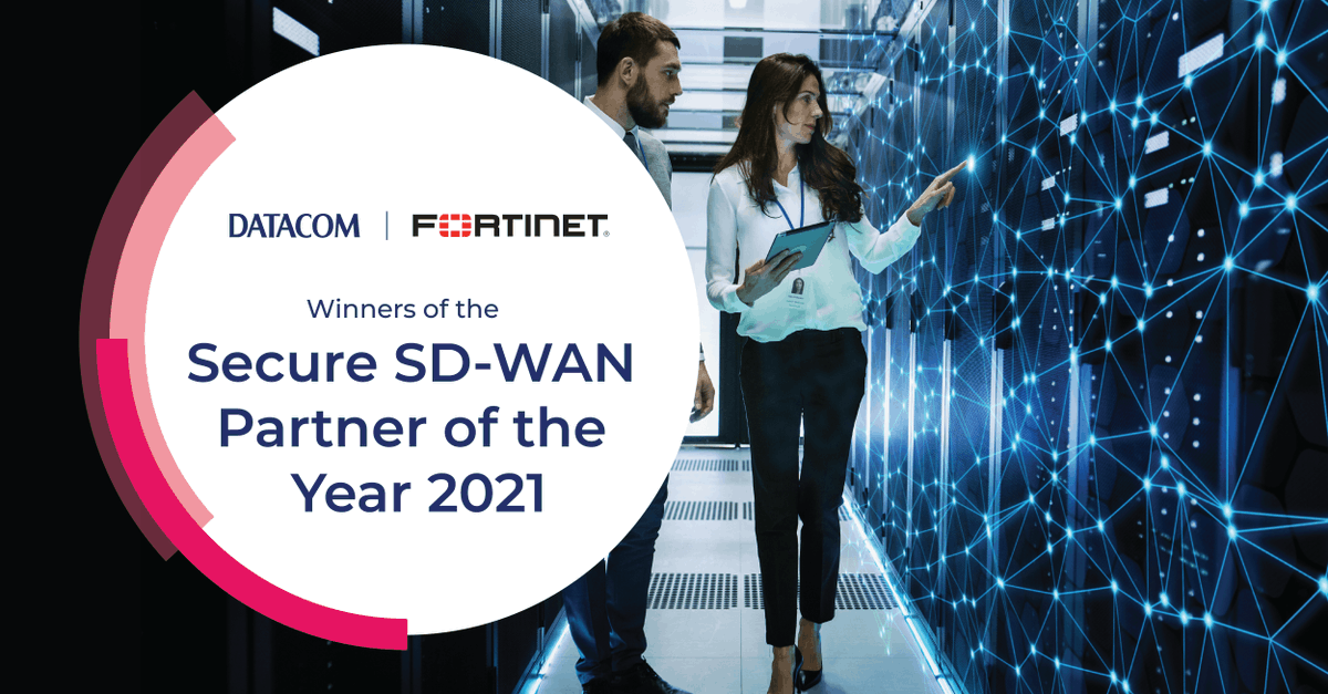 Datacom's tweet photo. Datacom is proud to be named as @Fortinet Australian Secure SD-WAN Partner of the Year 2021. Our strategic partnerships help our customers build successful businesses even in an uncertain landscape. #Fortinet #SecureSD-WAN #SD-WAN https://t.co/XSHHuPBK4X