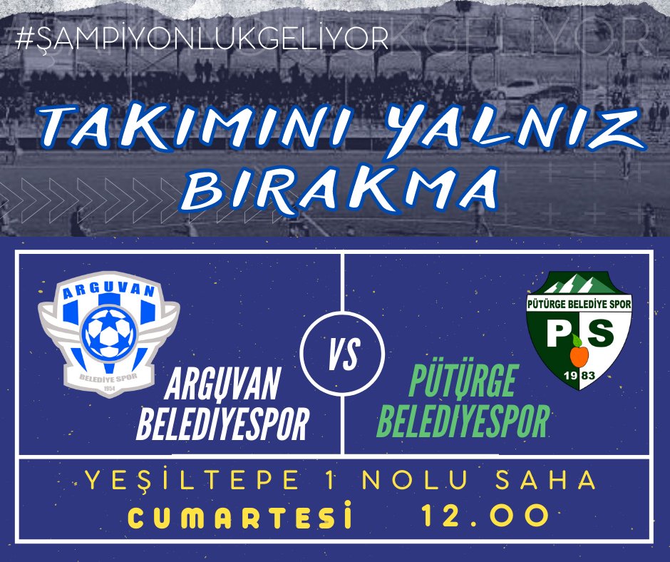 serdarkarakus's tweet photo. 05.02.2022 Cumartesi günü tüm spor severleri ve dostlarımızı bekliyoruz... #Arguvan
#ArguvanBelediyespor
#ŞampiyonlukGeliyor https://t.co/SquLnICEPE