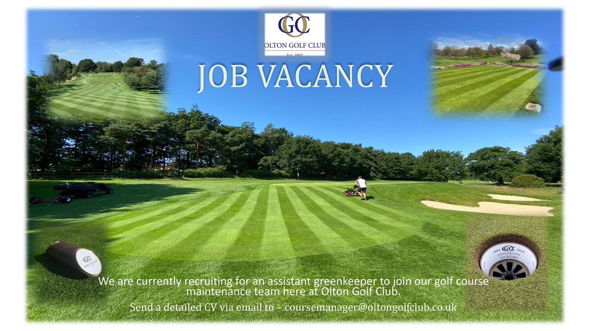 Fantastic Job Opportunity - <a href="/OltonGolfClub/">Olton Golf Club</a> are looking for an assistant greenkeeper to join the team. Candidates ideally min level 2 qualified with spraying licenses preferred but not essential ⛳️ please see below #greenkeeper #greenkeeping #vacancy #golf