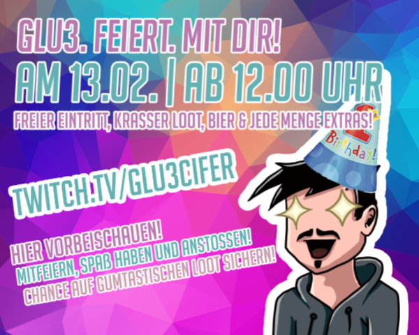 RealBoomplace's tweet photo. RT @Quinter__09: RT @Glu3cifer: Im Rahmen meines #Jubiläumsstreams findet vom 07.02. bis zum 13.02. auf https://t.co/7vyjwlh4hA mein extraordinäres #gheed #Giveaway statt. Mit jeder Menge Suff und Spaß im Gepäck. #GermanMediaRT #twitch #SupportSmallStr… https://t.co/xv4o23csNV