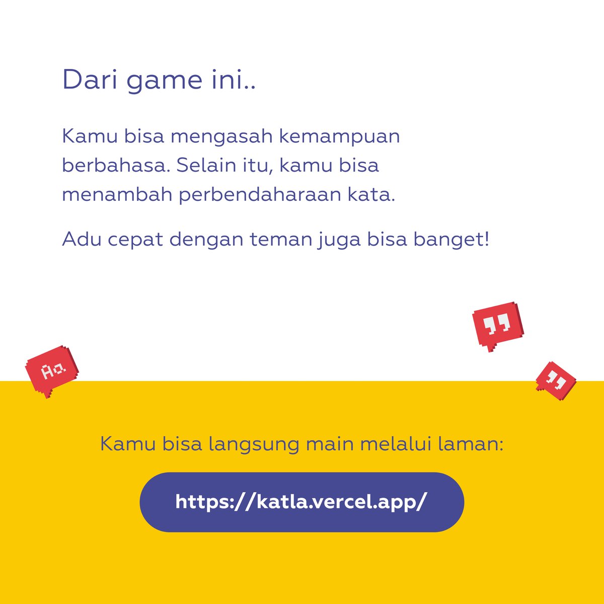 Sudah engga asing dengan kotak-kota berwarna hitam, orange, dan hitam ini? Atau sudah mulai main tiap hari? 

#IGRS #IndonesiaGameRatingSystem #MainGameSERU #Katla #TauRatingSeruGaming