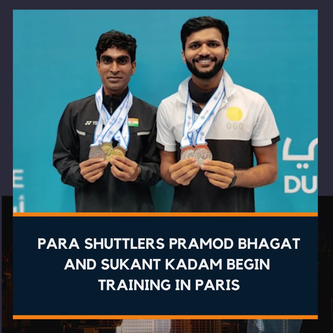 Pramod Bhagat and Sukant Kadam have begun their preparation for the 2024 Olympic Games with a 10-day training stint in Paris.

#PramodBhagat #SukantKadam #Paralympics #Paris #Olympics2024