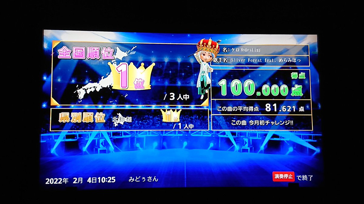 midoo_knows's tweet photo. 【1000曲目】
ケロ⑨destiny
数ヶ月に渡り何十連打してのに今月1発で終わってビックリ！
やっと四桁になることができました✨
これからもスコアタ続けていくので宜しくお願いします！ https://t.co/spnwoAi6os