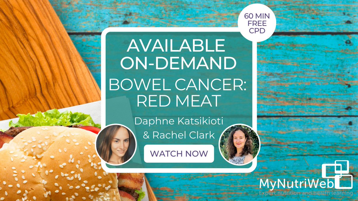 📆 TODAY is #WorldCancerDay♋ 👫 

🍔 🥩 We are sharing our popular webinar all about Red and Processed Meat &amp; Bowel Cancer ran with <a href="/WCRF_UK/">WCRF</a>  <a href="/RachelC_Nutr/">Rachel Clark</a> &amp; <a href="/KatsDaphne/">Daphne Kats, ANutr</a> 🍔 🥩 

✡️ ✡️ Available on catch up👉 bit.ly/3J4WLBr, supporting resources👉 bit.ly/2Rw8qUe