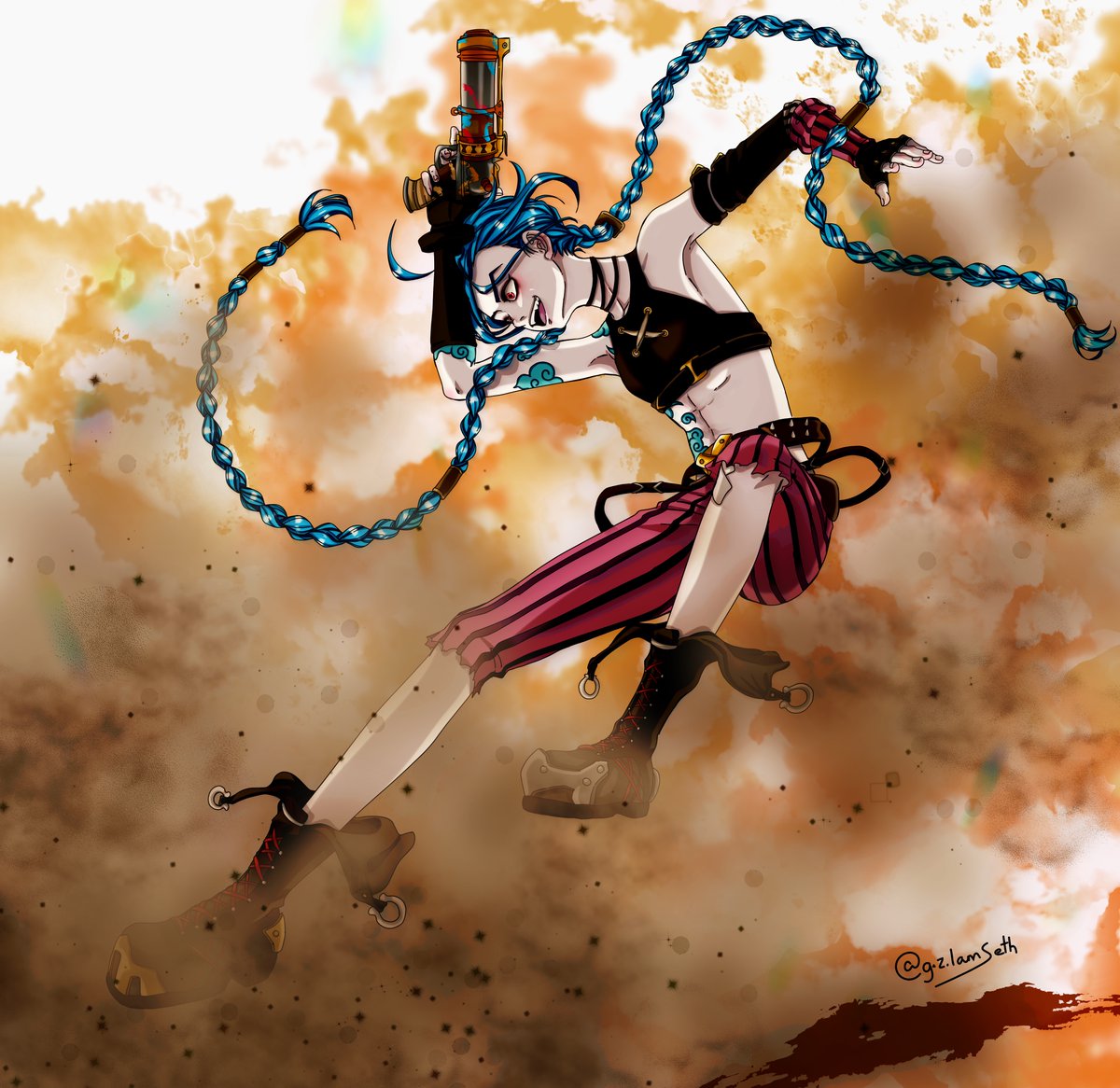 lamseth's tweet image. Ya me he visto #arcane y me ha gustado mucho, sobre todo el diseño de los personajes, así que decidí empezar a dibujar uno de los diseños que más me gusta: #Jinx 

#jinxfanart #manga #art #fanart #ArtistOnTwitter #digitaldrawing