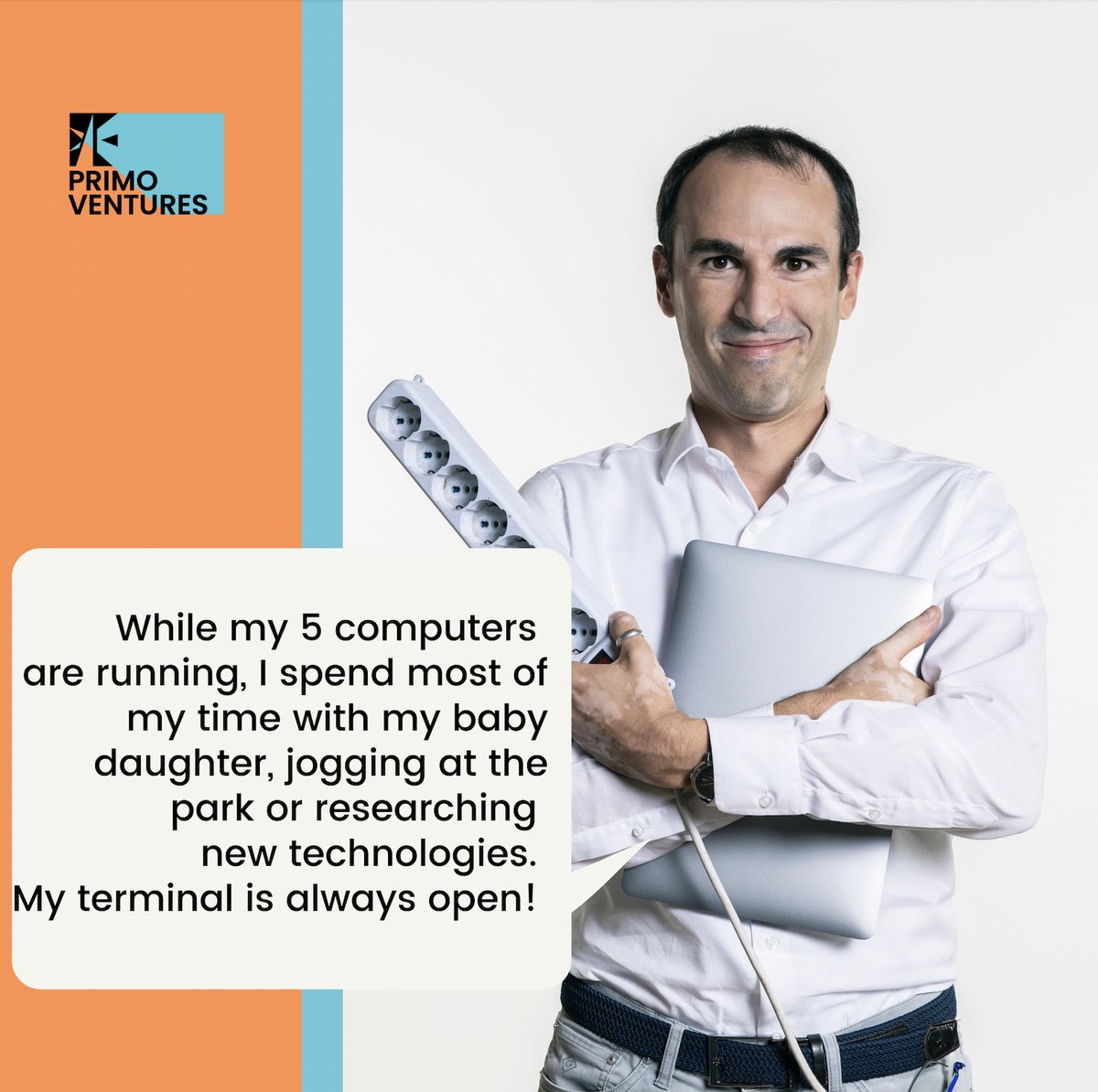 👾Meet the #team: Niccolò Sanarico is our Chief Technology Officer 👨‍💻 Expert in computer science, he is also passionate about jogging 🏃 As you read, his 5 computers are running for iOt, blockchain, file server, backup and much more!

#venturecapital #startup #tech