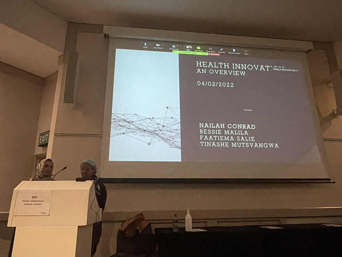 Kicking off our 2nd Seminar of 2022 with <a href="/faatwiema/">Faatiema Salie</a> and <a href="/_NailahC/">Nailah Conrad, PhD</a> discussing Health Innovation 👏🏻