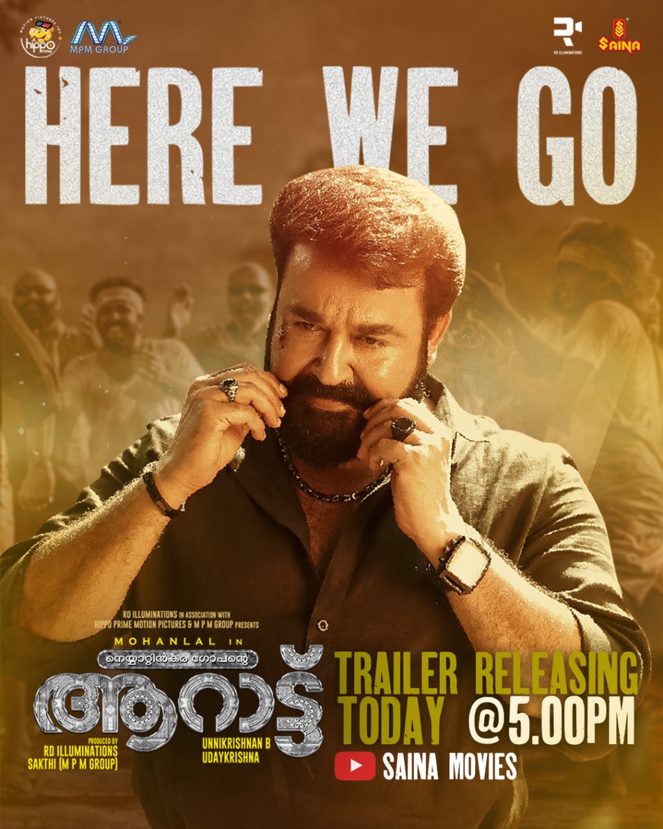 SainaVideos's tweet photo. #Aaraattu Trailer Coming in a few HOURS..!!🔥🔥 Stay Tuned on #SainaMoviesYouTube

▶ https://t.co/nHpybEykEK

@Mohanlal @unnikrishnanb @ShraddhaSrinath

#Mohanlal #BUnnikrishnan #AaraattuTrailer https://t.co/Hrpa2TqKmu