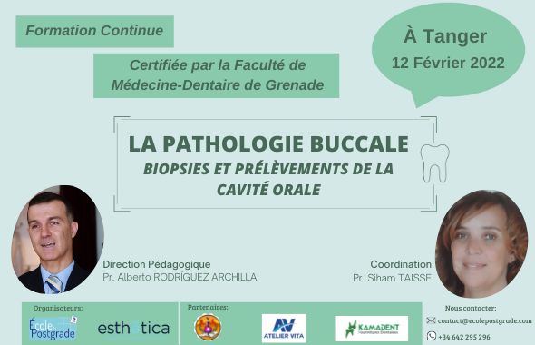 Esthetica5's tweet photo. ÉCOLE DE POSTGRADE, Pôle de Formation d' @AnforaTerra, et @Esthetica5  Polyclinique Medico-Dentaire coorganisent, samedi 12 février 2022, en partenariat avec la Faculté de Médecine-Dentaire de l’Université de Grenade une formation d’initiation à la pathologie buccale 👇👇 https://t.co/shXwgEzyN1