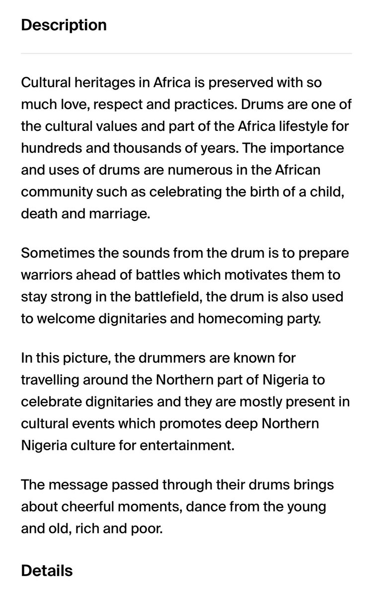 My 1/1 piece "The African Drummer" is still available on @withFND. This piece means a lot to me &amp; my craft as a documentary photographer.

🔗: foundation.app/@FotoNugget/fo…

🚀💎🫂
#NFTCommunity #NFT