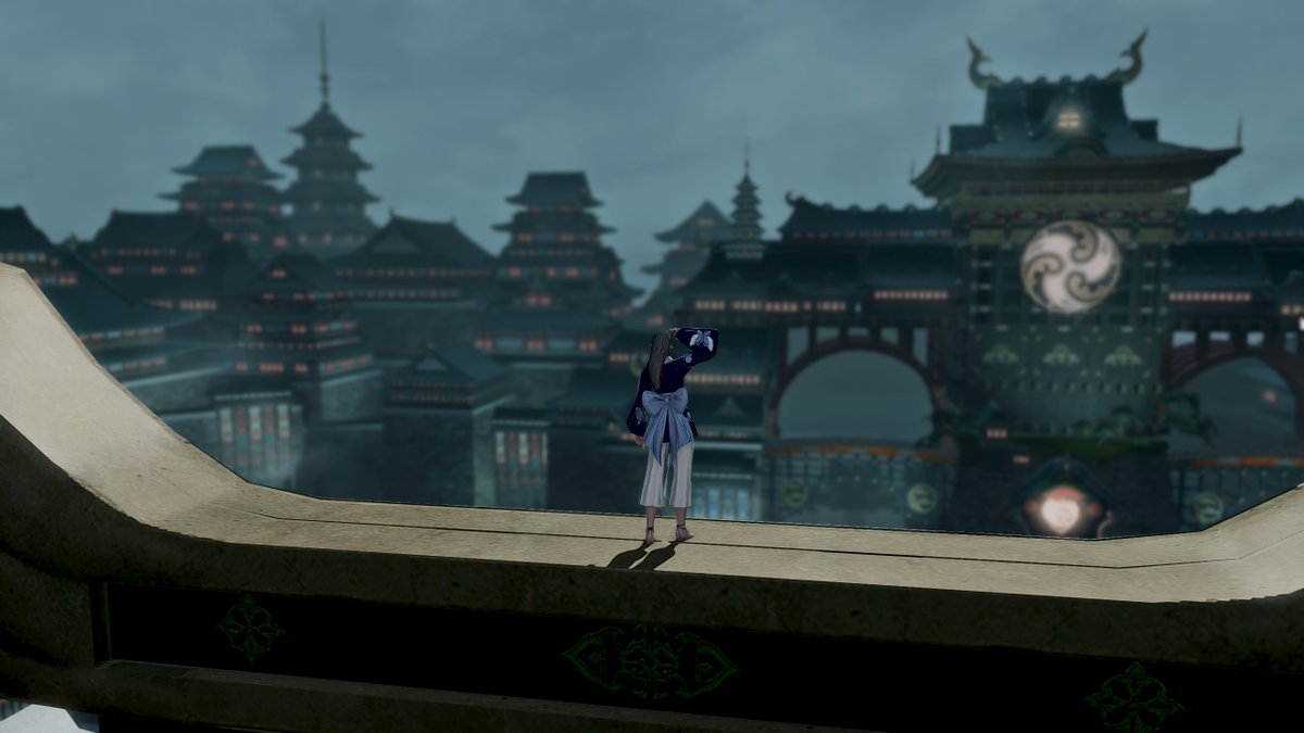 alti_iavolo's tweet photo. Finally, atop the Shiokaze Hostelry. I can now move on in my life (actually I can't because I missed the final jump... one of many attempts this is) #ffxiv #ff14 #gg14 #gposers #kuganejumpscare #stormblood https://t.co/dgoTKXbBu7