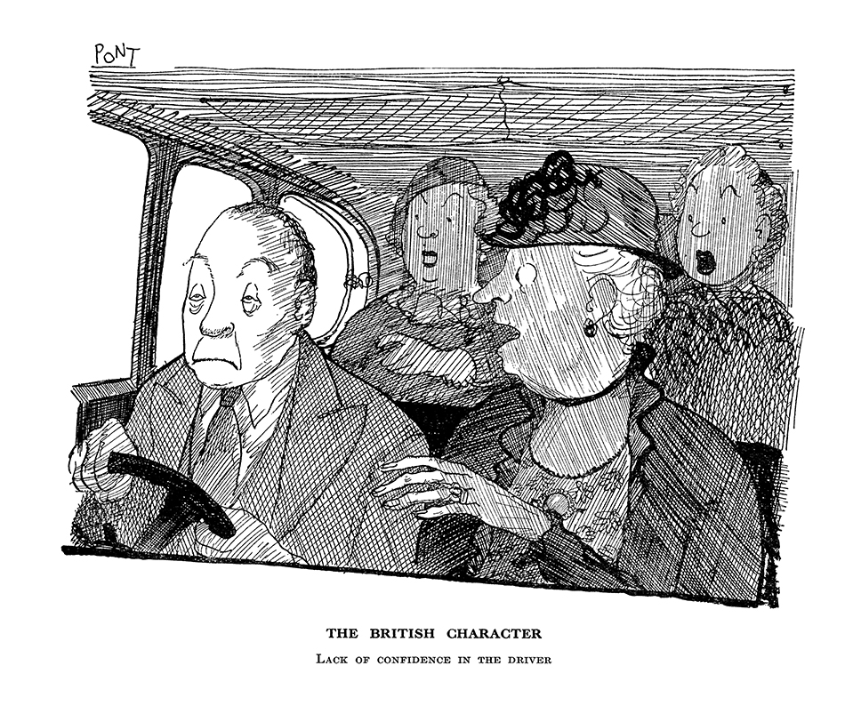 PontWorld's tweet photo. Another amazingly topical #PONT - from 22 September 1937: THE BRITISH CHARACTER -LACK OF CONFIDENCE IN THE DRIVER #leadership #BorisJohnson #driving #backseatdriving #help https://t.co/XbIPGTkqfF