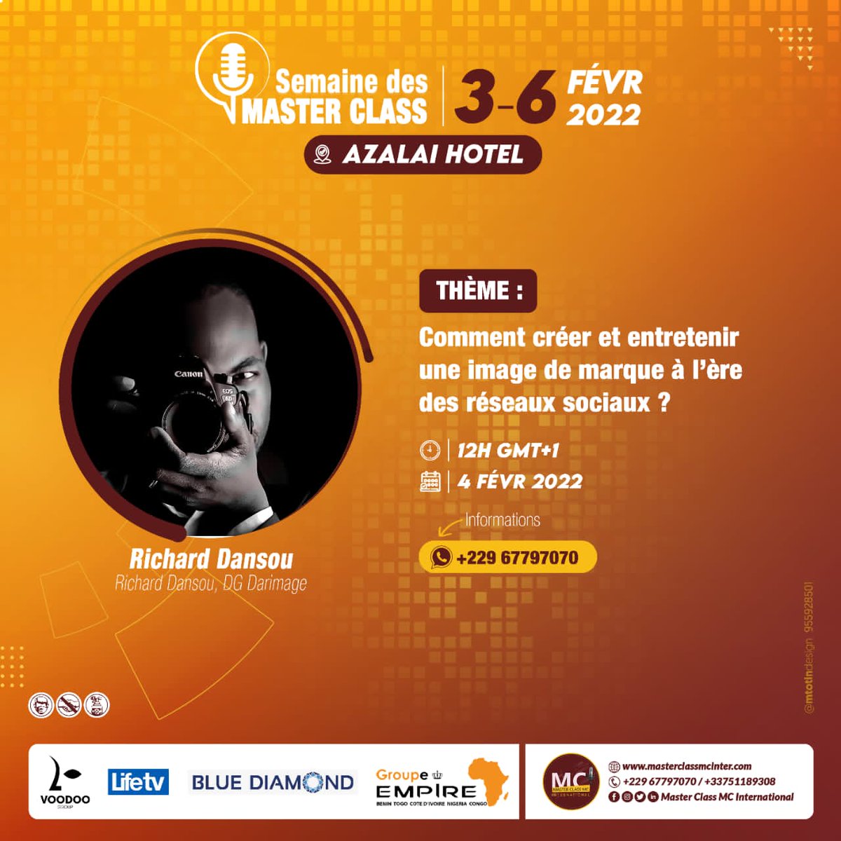 OUKPEDJOAichat2's tweet photo. La dixième conférence de la semaine des masterclass c'est aujourd'hui à 12h GMT+1 à Azalaï Hôtel de Cotonou. J'aurai le privilège d'être la modératrice🤩🤩 grâce à la @masterclassmcinternational. Vous pouvez nous rejoindre. Ciao!!!
#oukpedjoaicha
#masterclassmcinternational https://t.co/xPbKllwrpO