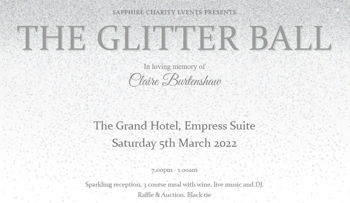 A huge thank you to <a href="/BBCSussex/">BBC Sussex</a> &amp; <a href="/AllisonFerns1/">Allison Ferns</a> for helping to promote #TheGlitterBall on their show this morning. One of our incredible <a href="/CR_UK/">Cancer Research UK</a> supporters is holding the ball in memory of her friend she lost to cancer at the <a href="/GrandBrighton/">The Grand Brighton</a> on 5th March.  sapphirecharityevents.co.uk