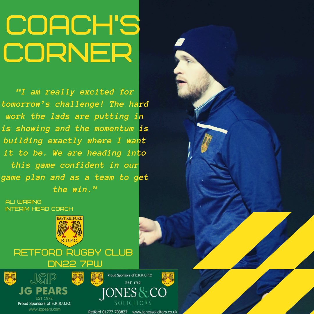 RetfordRugby's tweet photo. 🔰 COACH’S CORNER  🔰

Each week Ali will look ahead to the weekends fixture and give an insight on how training has gone and preparations for the weekend. 

#oneclub https://t.co/C1FdarUpeS
