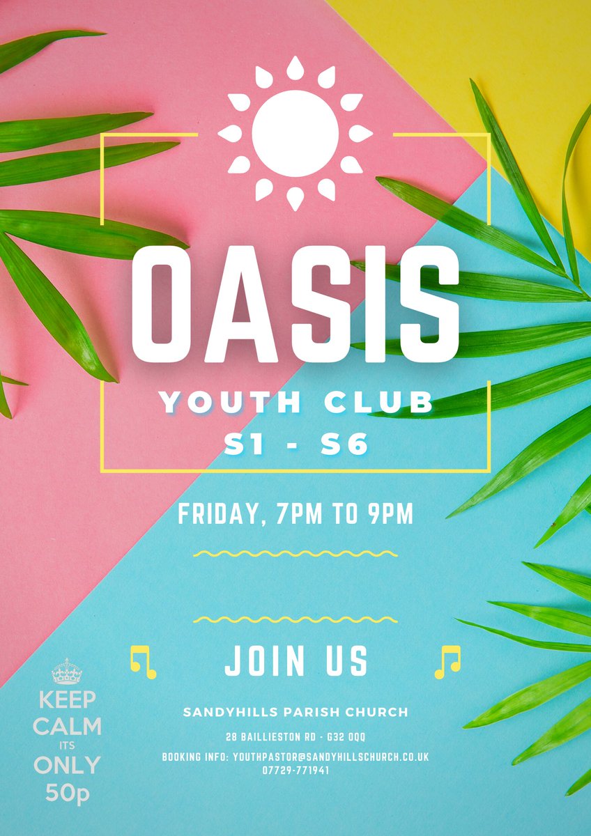 Sandyhills_PC's tweet photo. Our youth club is on tonight from 7:00pm to 9:00pm. You are more than welcome to join us!!! @EastbankAcademy @BannermanHigh https://t.co/03JCyH33Fc