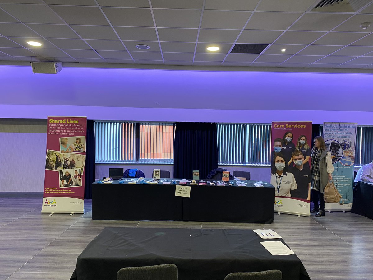 Newcastle United Jobs Fair, all set up and ready for the rush of people for jobs @NConnieLewcock @NReablement @NBykerLodge @NCastleDene @NScroggRoad