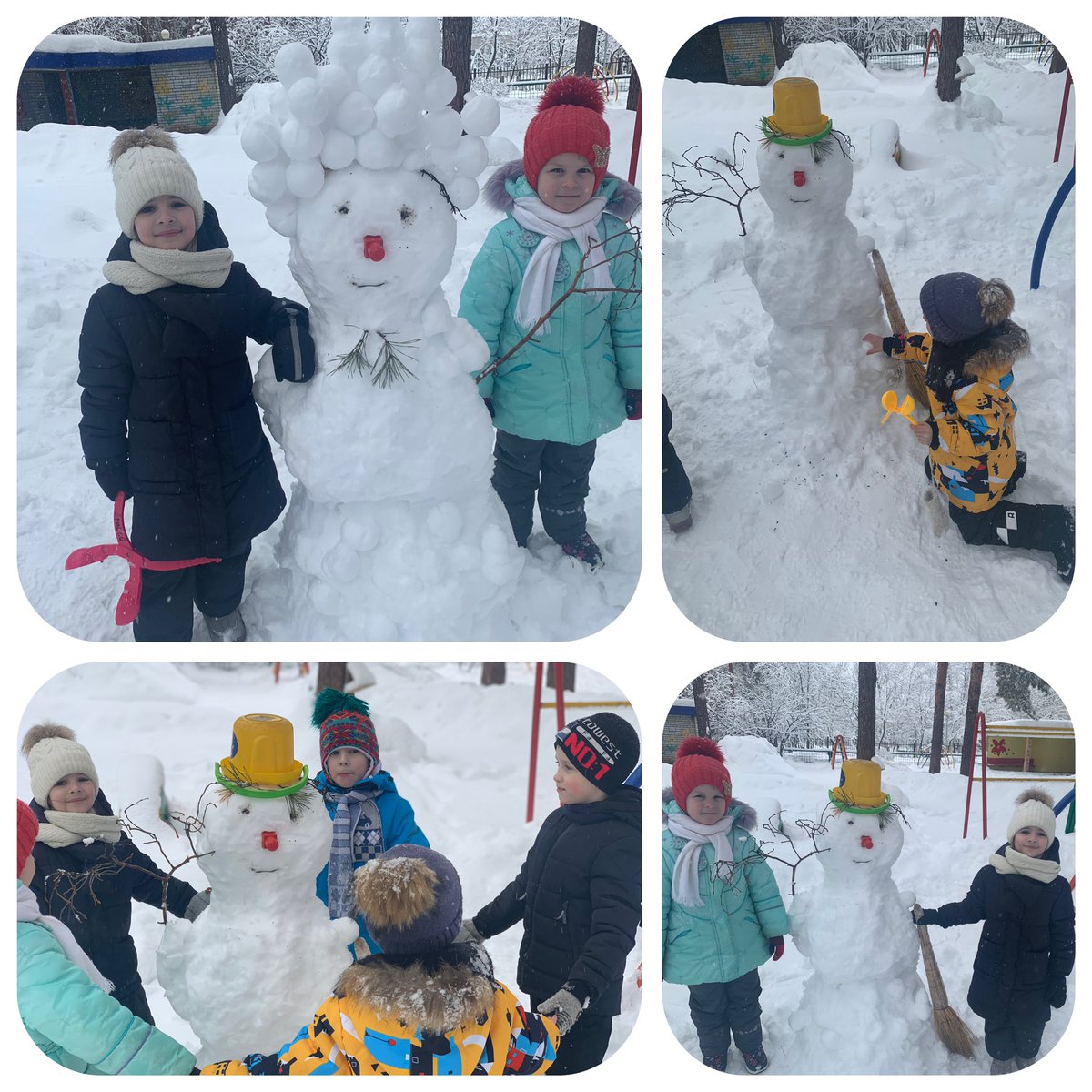 Ура! Нам удалось слепить снеговика и устроить ему День рождение!!! #Детскийсад16 #Буратино #Теремок
