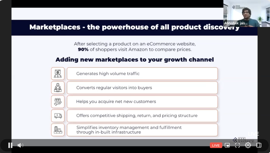 cedcommerce's tweet photo. Finally, the session we've all been excited about! @abhjaiswal27, the Co-Founder of @CedCommerce, shared insights on how to select the right marketplace, the transitional era of the retail sector, &amp; more.

#MM22IN #MeetMagentoIndia #Multichannel #D2C #D2Cecommerce @MeetMagentoIN https://t.co/QHl3YcYGtS