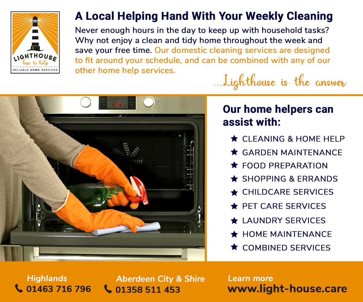 help_lighthouse's tweet photo. Enjoy a clean and tidy home throughout the week and save your free time. Our domestic cleaning services are designed to fit around your schedule, and can be combined with any of our other home help services. 
💡 https://t.co/vHMbPeS5iN
#LighthouseScotland #Aberdeenshire #Aberdeen https://t.co/36Ev5WaEPL