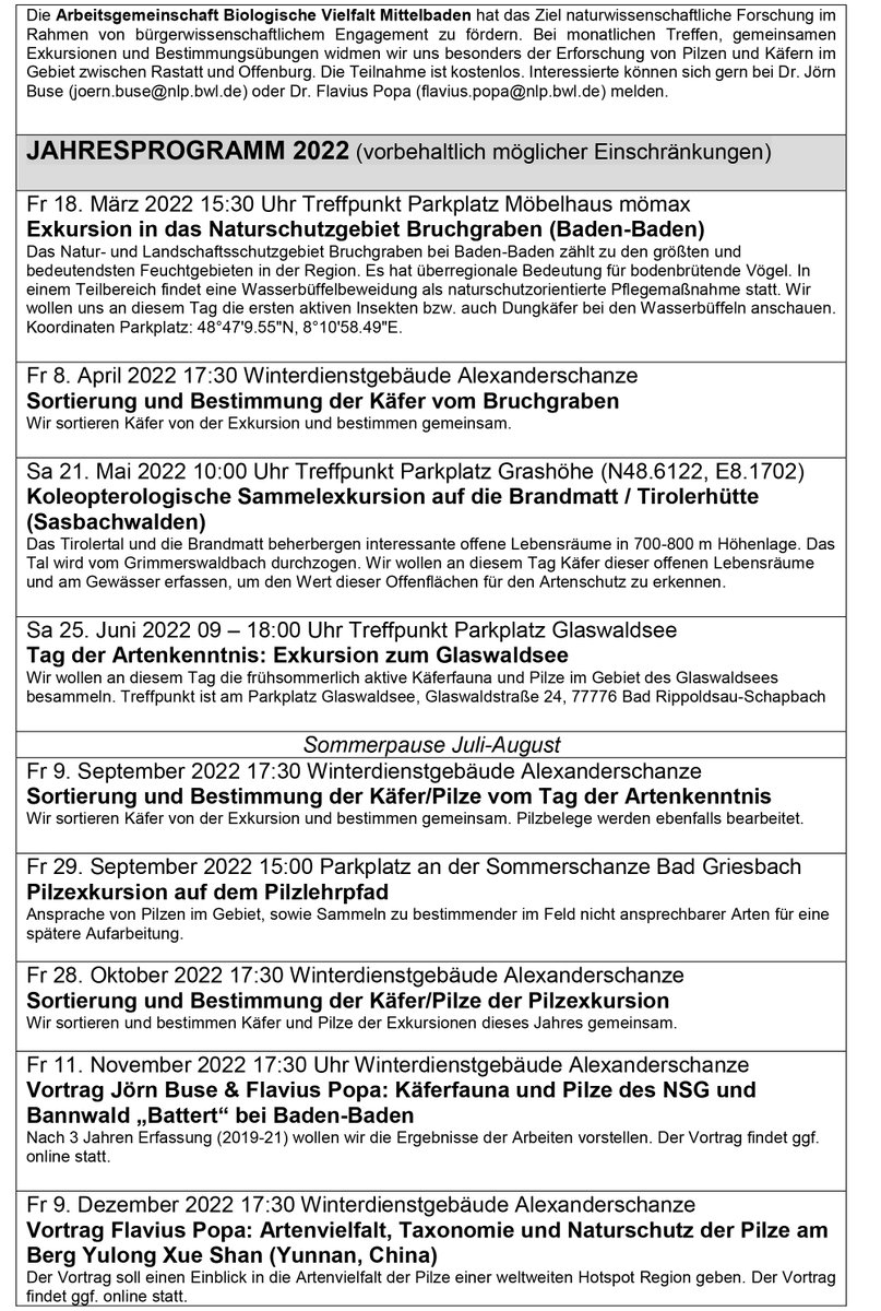 nlpschwarzwald's tweet photo. Die Arbeitsgemeinschaft #BiologischeVielfalt #Mittelbaden hat da ein interessantes #Jahresprogramm für Euch!
#Schwarzwald #Artenkenntnis https://t.co/V1yGzJ9GAT